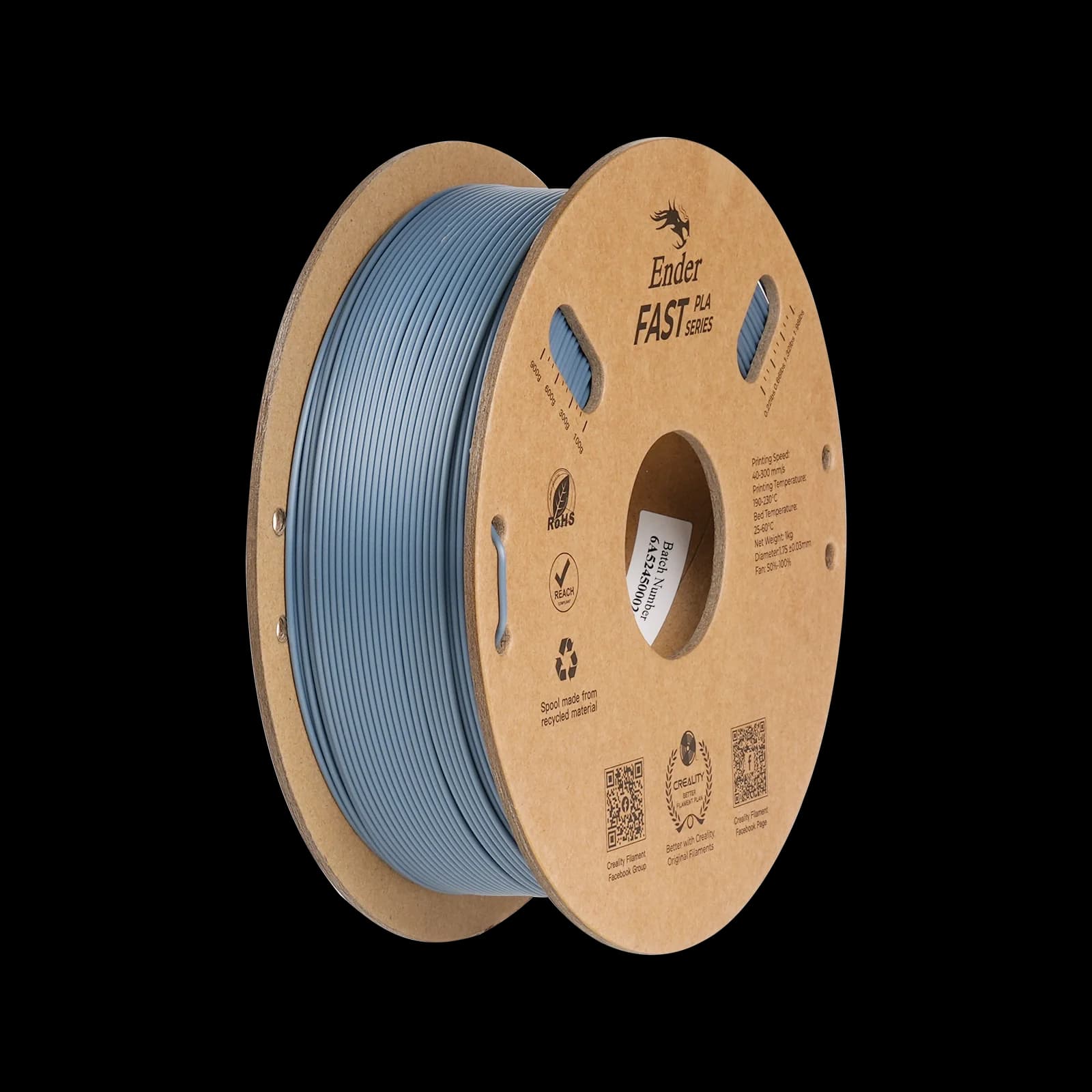 FILAMENTO CREALITY ENDER FAST PLA GRIS CLARO 1KG