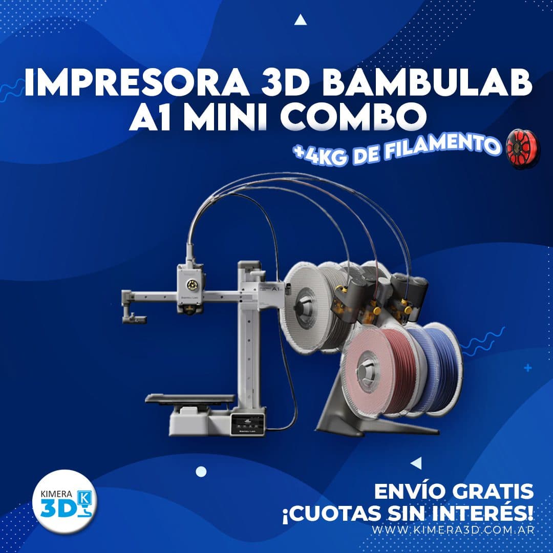 Impresora 3D BambuLab A1 Mini Combo Entrega Inmediata + 4kgs de filamentos de regalo