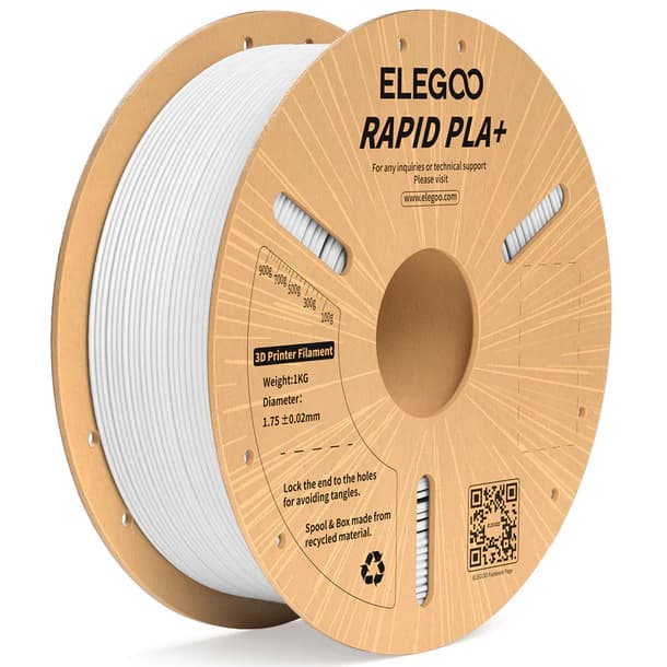 FILAMENTO ELEGOO RAPIDO 600mm/s PLA+ -1.75mm-1KG-BLANCO