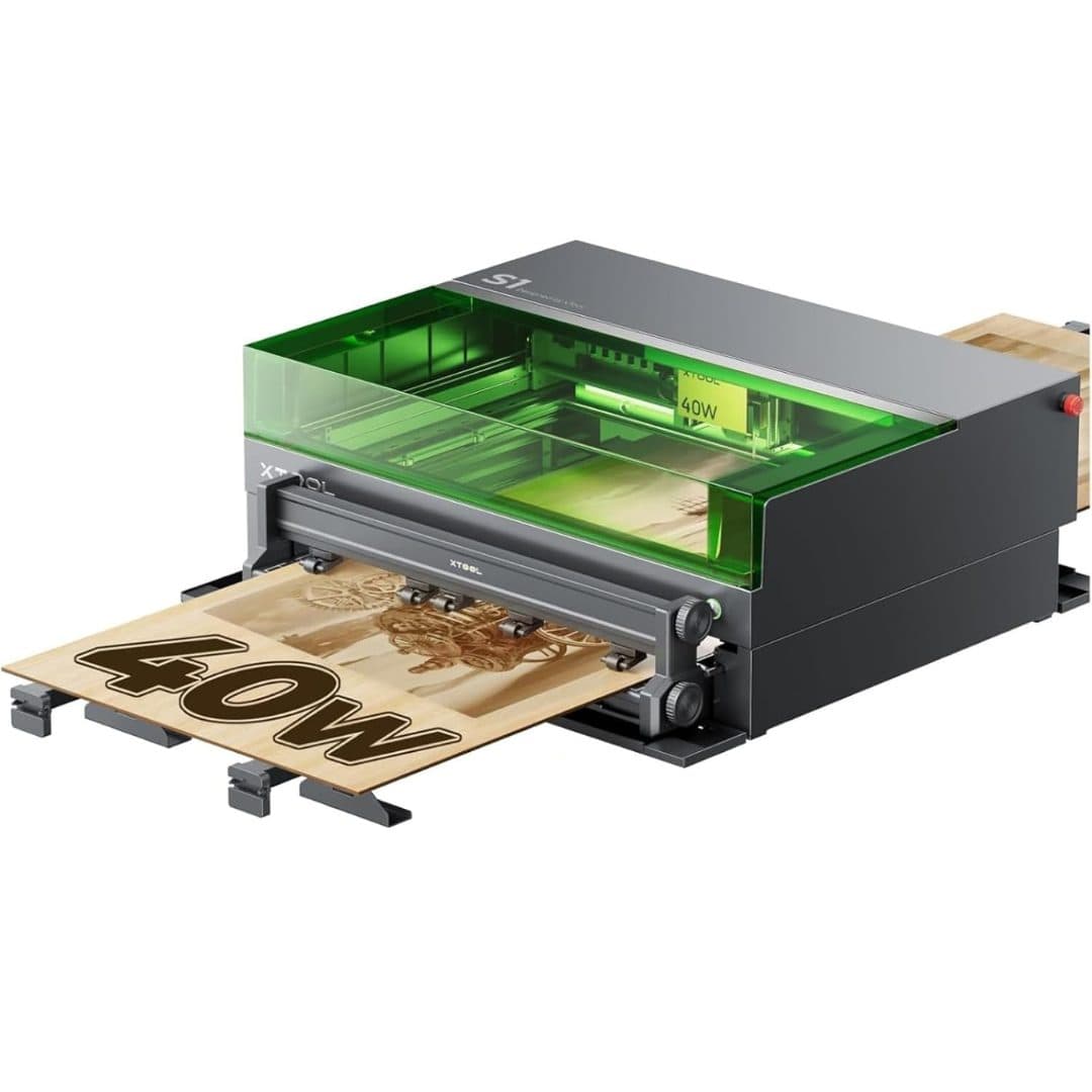 Grabadora Laser xTool S1 40W + Kit Alimentador Automático de Cinta Transportadora + Accesorio Rotativo para grabador láser xTool RA2 Pro + Base elevadora xTool S1 (Entrega Inmediata)
