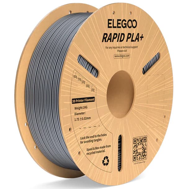 FILAMENTO ELEGOO RAPIDO PLA+ -1.75mm-1KG-PLATA 600 mm/s