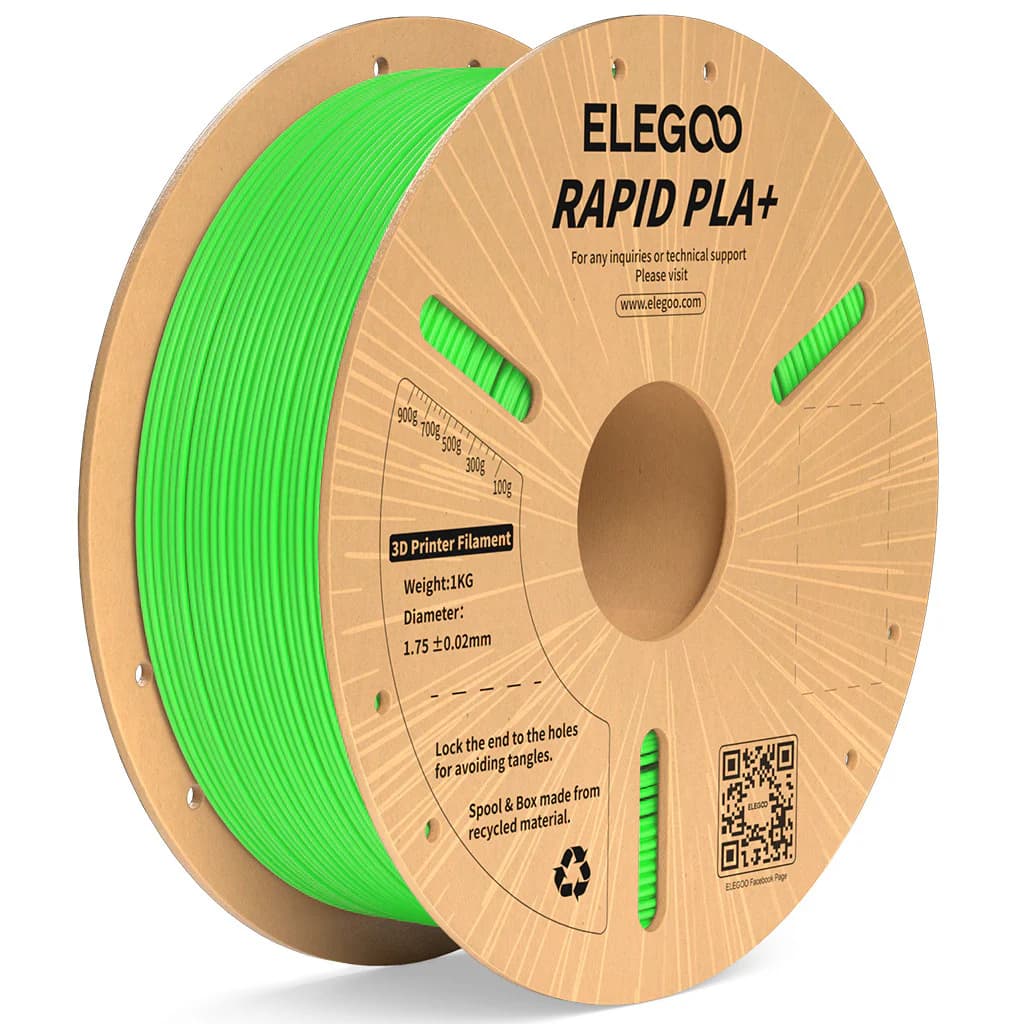 FILAMENTO ELEGOO RAPIDO PLA+ -1.75mm-1KG-Verde 600 mm/s