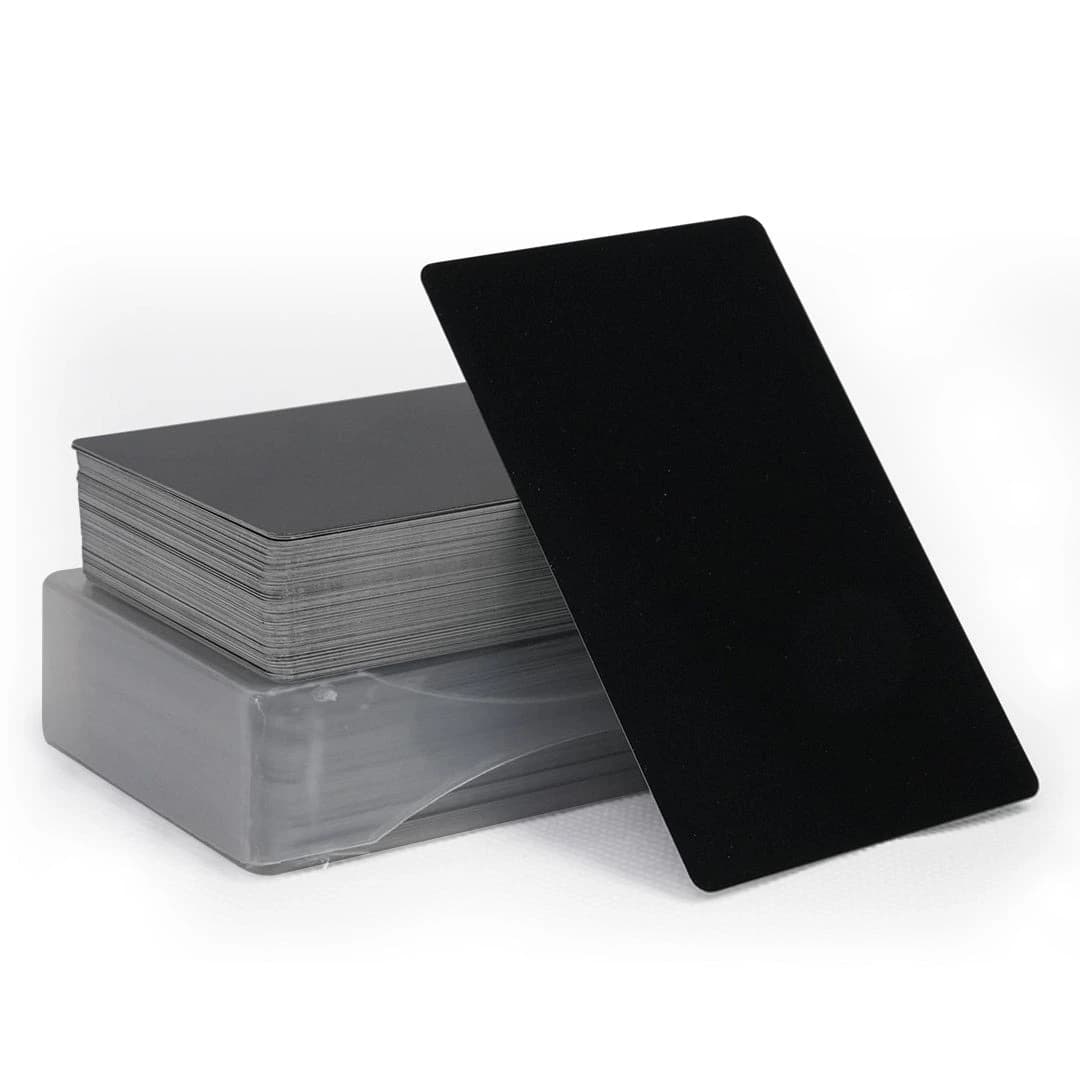 Tarjetas metalicas negras para grabado laser