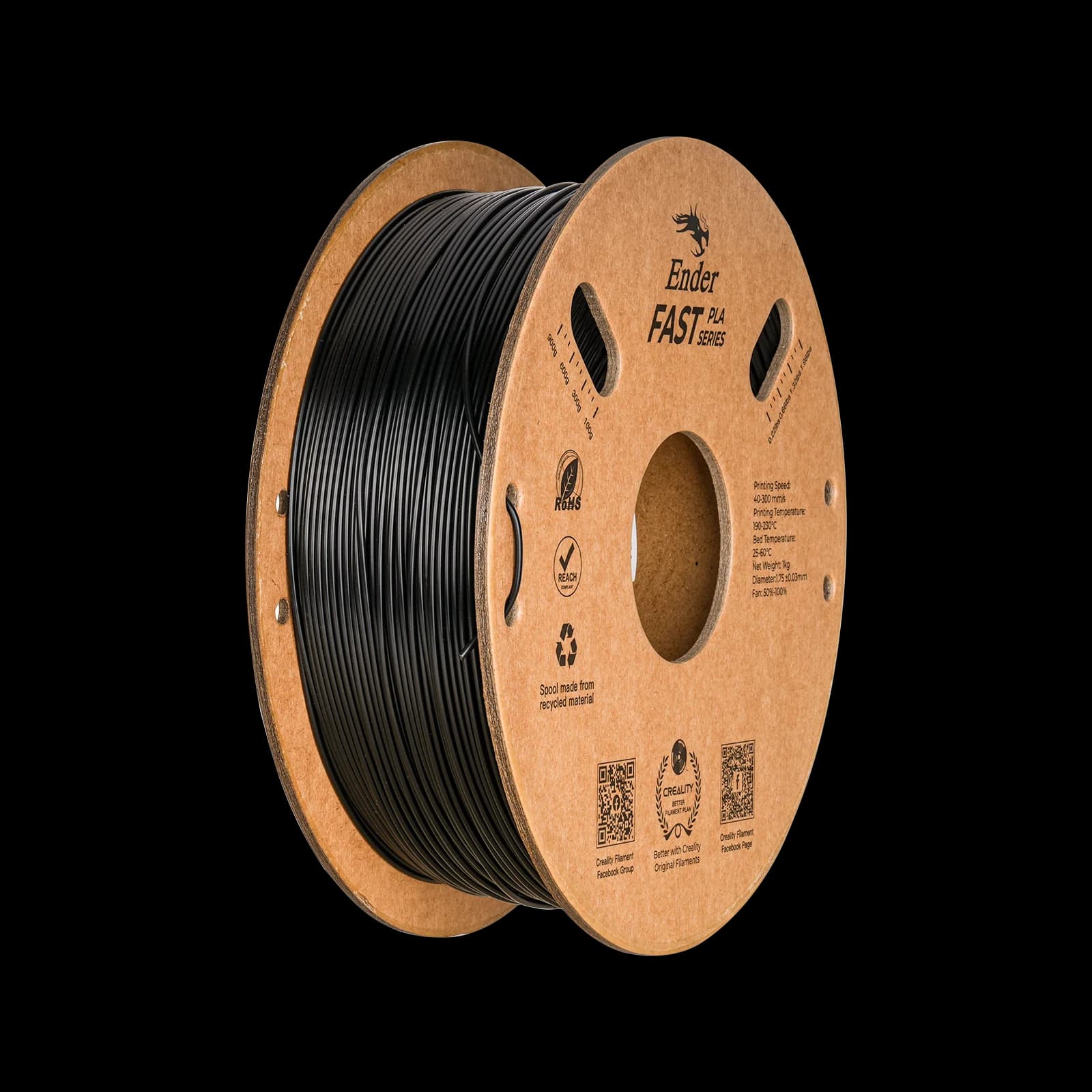 FILAMENTO CREALITY ENDER FAST PLA NEGRO 1KG