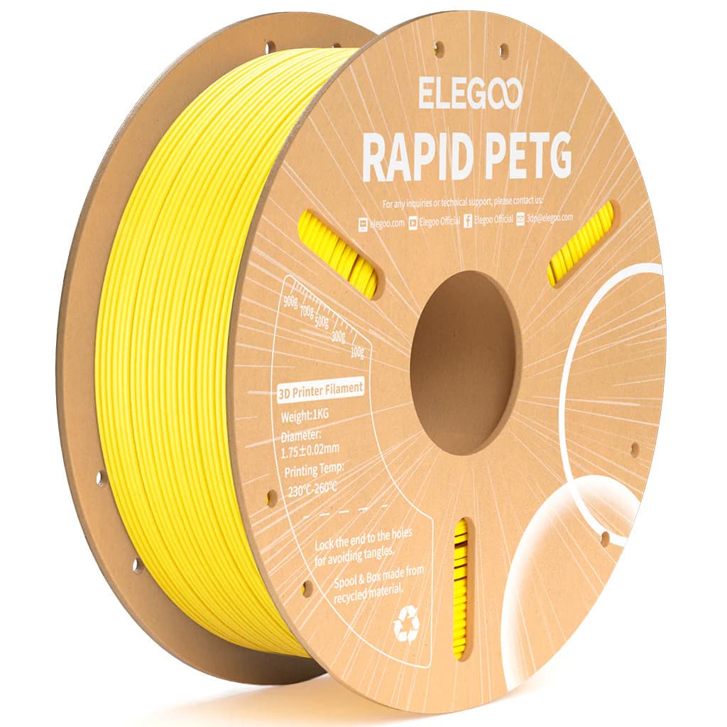 FILAMENTO ELEGOO PETG RAPIDA -1.75mm-1KG- AMARILLO