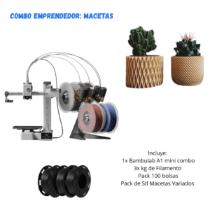 COMBO EMPRENDEDOR MACETAS Impresora 3D BambuLab A1 Mini Combo