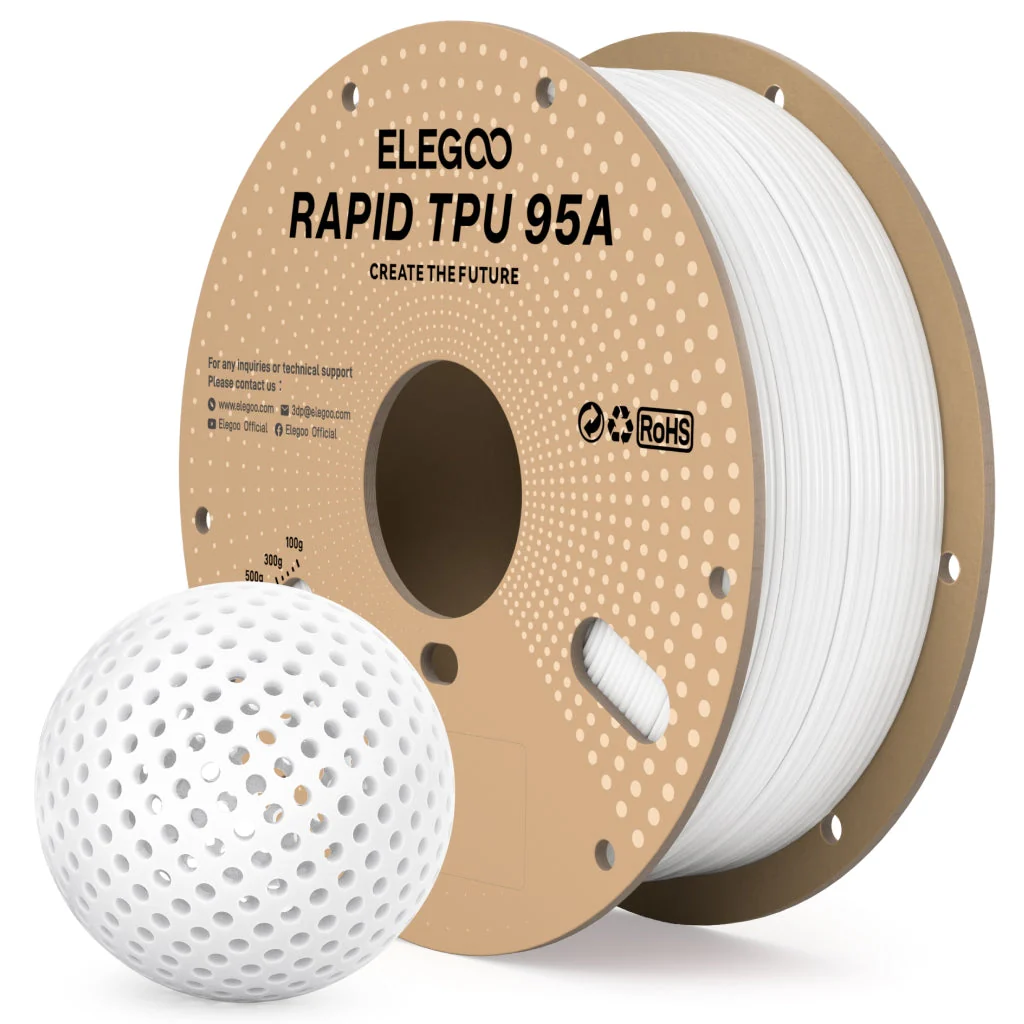 FILAMENTO ELEGOO RAPID TPU 95A -1.75mm-1KG- BLANCO