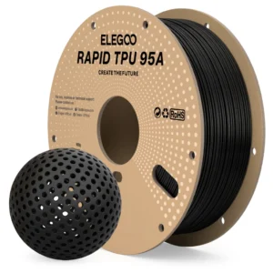 FILAMENTO ELEGOO TPU 95A -1.75mm-1KG- NEGRO – BOBINA DE PLASTICO