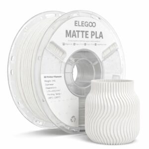 FILAMENTO ELEGOO PLA MATTE-1.75mm-1KG- BLANCO MATTE (BOBINA PLASTICA)