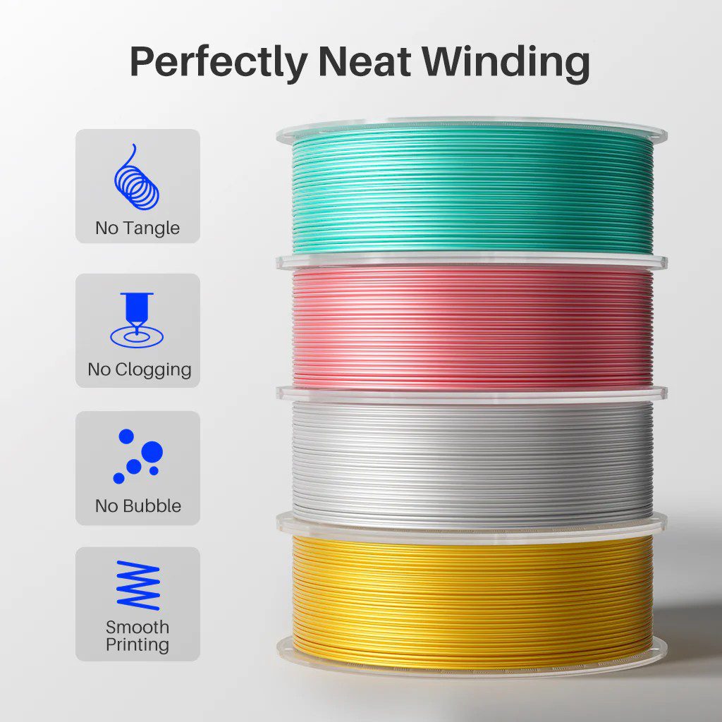 Filamento Elegoo Silk PLA 1.75mm 1kg Dorado - Imagen 2