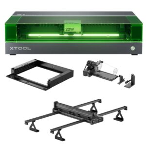 Grabadora Laser xTool S1 20W + Kit Alimentador Cinta Transportadora + Accesorio Rotativo para grabador láser xTool RA2 Pro + Base elevadora xTool S1