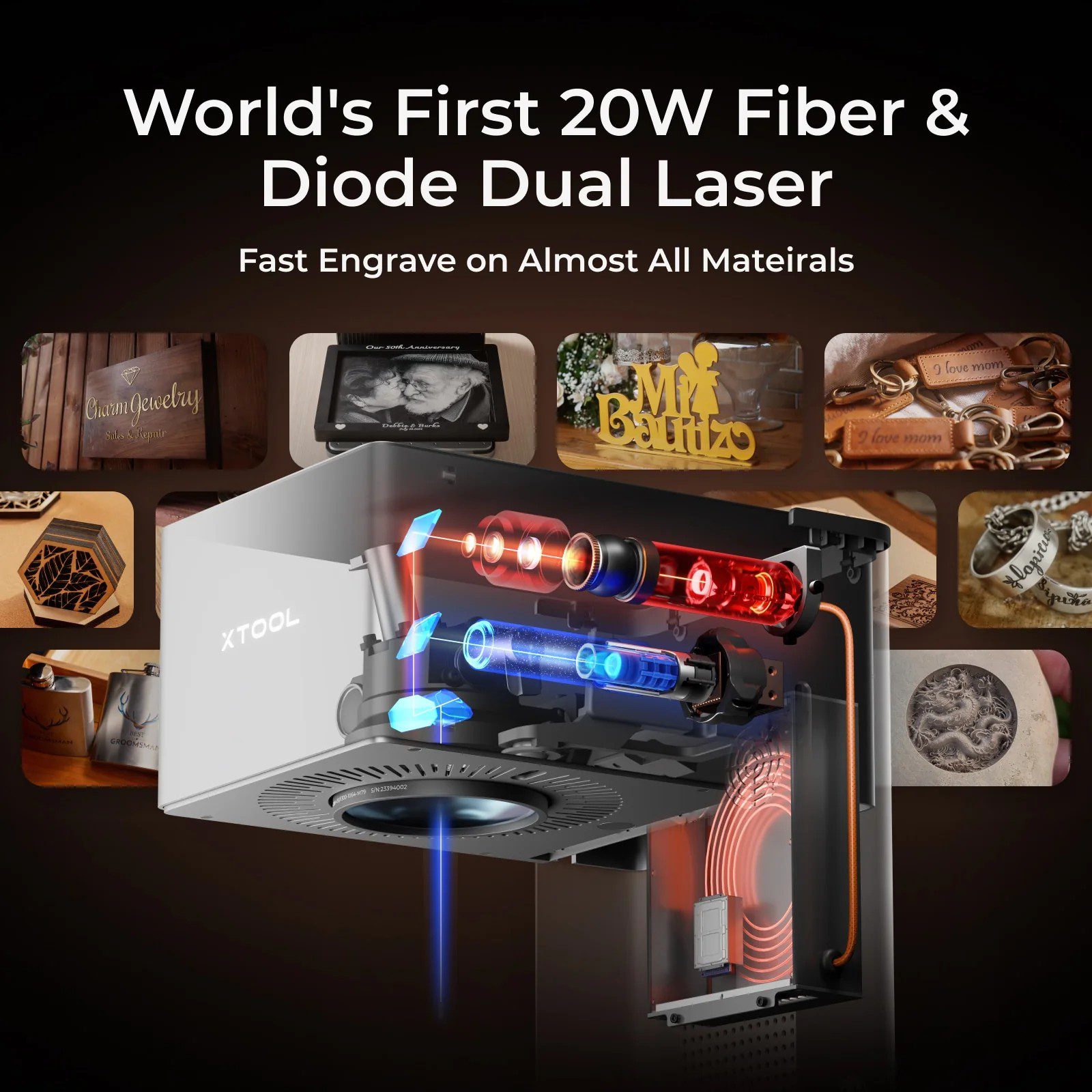 Grabadora Laser xTool F1 Ultra 20W Fibra y Diodo Dual Laser Preventa Agosto - Imagen 7