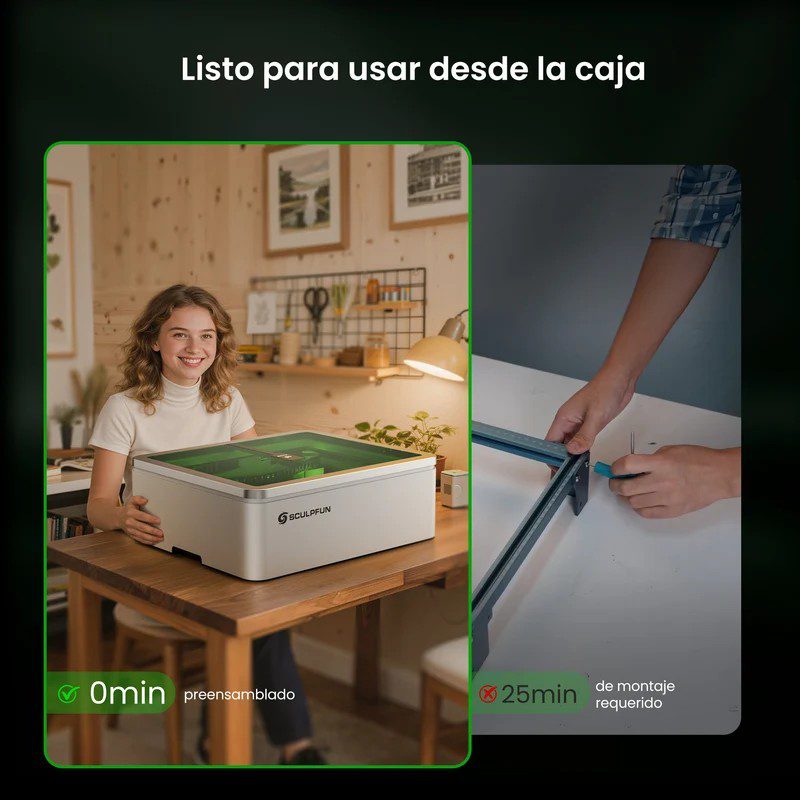 SCULPFUN E1 Pro Máquina de Grabado Láser Cerrada - Imagen 6